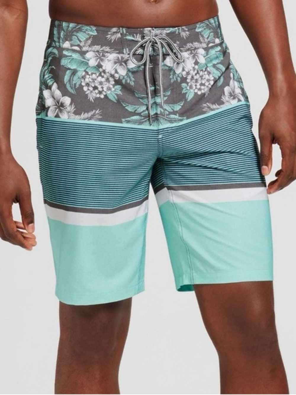 Goodfellow & Co Blue & Grey Hawaiian Print Swimsuit